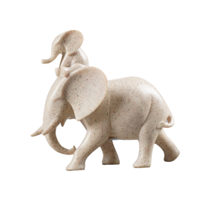 FIGURA ELEFANTE MONTADO BLANCO