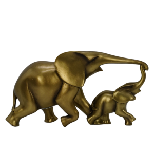 FIGURA ELEFANTES DORADOS