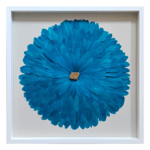 CUADRO PLUMAS TURQUESA