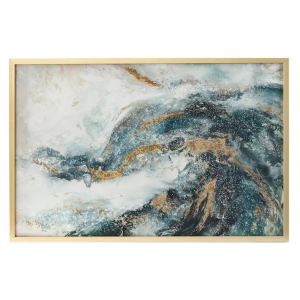 CUADRO ABSTRACTO DORADO/VERDE