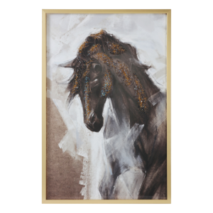 CUADRO CRYSTAL CABALLO DORADO