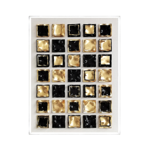 CUADRO DE AJEDREZ NEGRO/DORADO