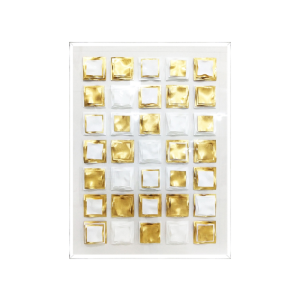 CUADRO DE AJEDREZ BLANCO/DORADO