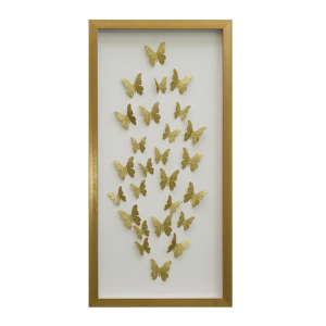 CUADRO DE MARIPOSAS PAPEL DORADO
