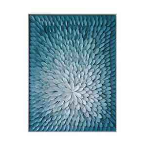 CUADRO 3D FLOR AZUL CUADRADO