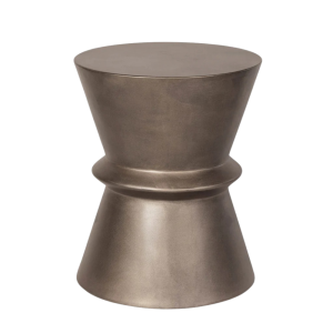 MESA AUXILIAR DE HORMIGÓN CON FORMA DE RELOJ DE ARENA - BRONCE