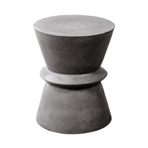 MESA AUXILIAR DE HORMIGÓN CON FORMA DE RELOJ DE ARENA - GRIS OSCURO