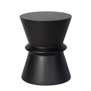 MESA AUXILIAR DE HORMIGÓN CON FORMA DE RELOJ DE ARENA - NEGRA