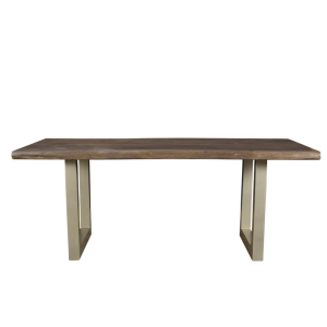 MESA DE COMEDOR GRANDE TAJ - TAPA MATE COLOR VINAGRE/BASE METÁLICA EN FORMA DE U