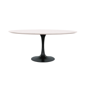 MESA DE COMEDOR OVALADA ASPEN CON BASE DE METAL