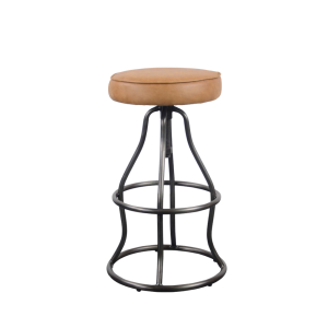 TABURETE DE BAR BOWIE - CUERO COLOR COÑAC