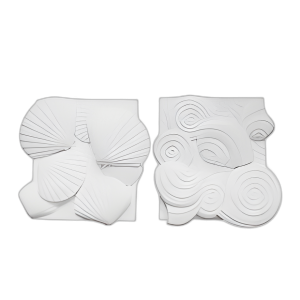 S/2 DECORACIÓN DE PARED DE CAPARAZÓN DE MAR DE RESINA, BLANCO