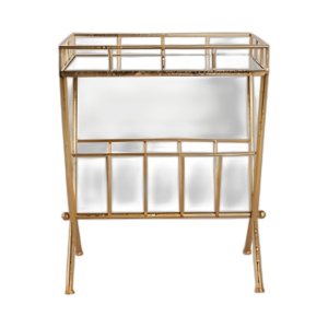 MESA DE ACENTO DE ORO, ESPEJO CON REVISTA