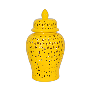 JARRO DE TEMPLO AMARILLO PERFORADO 24´´