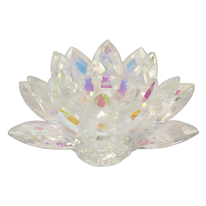 RAINBOW CRYSTAL LOTUS VOTIVE HOLDER 8´´