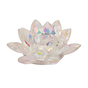 BLUSH CRYSTAL LOTUS VOTIVE HOLDER 6´´