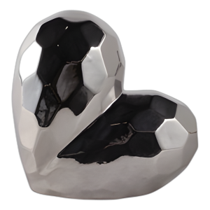 SILVER CERAMIC HEART 8´´