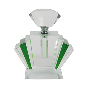 BOTELLA DE PERFUME DE CRISTAL VERDE 4.75´´