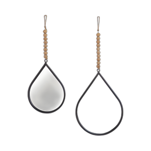 ESPEJO DE PARED DE LÁGRIMA DE METAL S/2, GUNMETAL WB