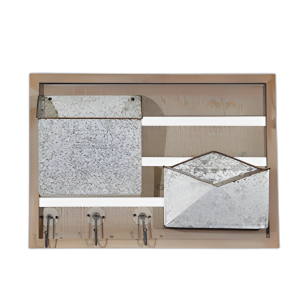 ORGANIZADOR DE CORREO DE PARED DE MADERA/METAL
