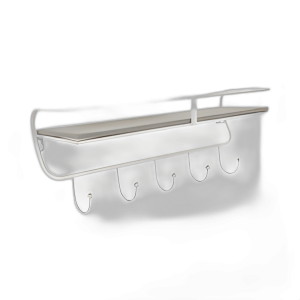 METAL/MADERA DE 20´´ 5 ESTANTE DE PARED DE GANCHO, BLANCO/GRIS