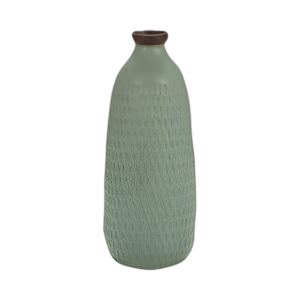 CER, JARRÓN DE HOYUELOS DE 16´´ H, VERDE