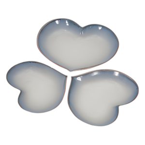 S /3 CERÁMICA 15/13/12´´ LAS PLACA DE CORAZÓN, EL DESVANECIMIENTO AZUL