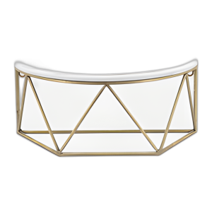 MADERA / METAL 16´´ L ESTANTE DE PARED DEMILUNE, BLANCO