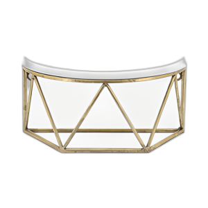 ESTANTE DE PARED DE MADERA / METAL 12´´ L DEMILUNE, BLANCO