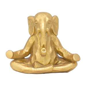 POLIRESINA 8´´ ELEFANTE MEDITANTE, ORO