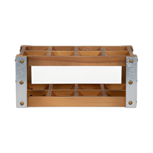 ESTANTE DE VINO DE 8 BOTELLAS DE MADERA, MARRÓN