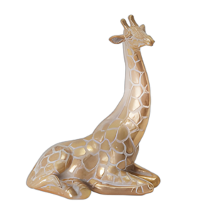 RESINA 10´´ GIRAFA SENTADA, ORO