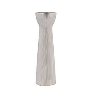 CANDELADOR DE CUENTAS DE CERÁMICA DE 14´´ , PLATA