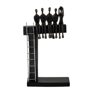POLYRESIN 15´´ PERSONAS EN ESCULTURA DE REPISA, BRONCE