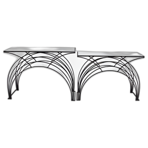 S/2 METAL 29/31´´ ARCH ACENT TABLAS, NEGRO