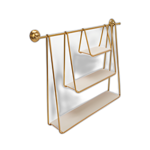 METAL/MADERA DE 29´´ ESTANTE DE PARED COLGANTE DE 3 NIVELES, BLANCO