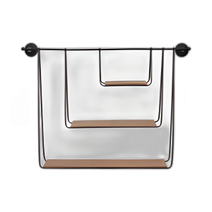 METAL/MADERA DE 29´´ ESTANTE DE PARED COLGANTE DE 3 NIVELES, MARRÓN