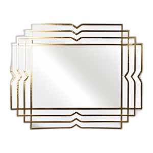 METAL 39´´ ESPEJO RECTANGULAR, ORO