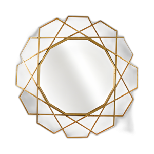 METAL 35´´ MIRROR GEOMÉTRICO, GOLD WB