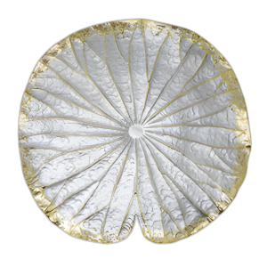 POLYRESIN DECORACIÓN DE PARED DE LOTO DE 19´´ , PLATA/ORO