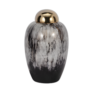 URNA DE 14´´ H CON TAPA DE ORO, MULTI