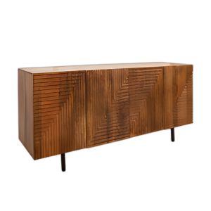 GABINETE DE FLAUTA DE 4 PUERTAS DE MADERA, MARRÓN