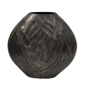 JARRÓN DE ALUMINIO DE 22´´ , PLATA, PLATA