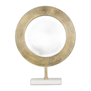 METAL 21´´ ESPEJO DE MARTILLO EN EL SOPORTE, ORO