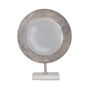 METAL 21´´ ESPEJO DE MARTILLO EN EL SOPORTE, PLATA