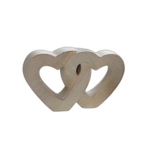 10´´ CERAMIC DOBLE HEART TABLE DECO, CHAMPÁN