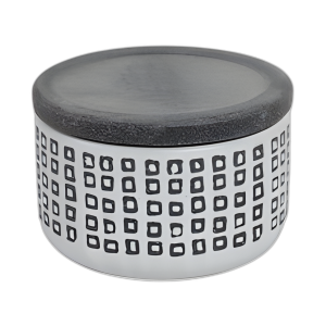 FRASCO PUNTEADO DE CERÁMICA 5´´ , NEGRO