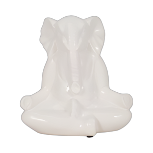 ELEFANTE DE YOGA DE CERÁMICA DE 7´´ , BLANCO