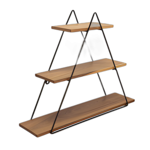 ESTANTE DE PARED TRIANGULAR DE METAL/MADERA DE 20´´ , MARRÓN