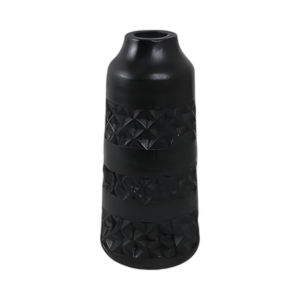 JARRÓN MANCHADO DE MADERA DE 12´´ , NEGRO